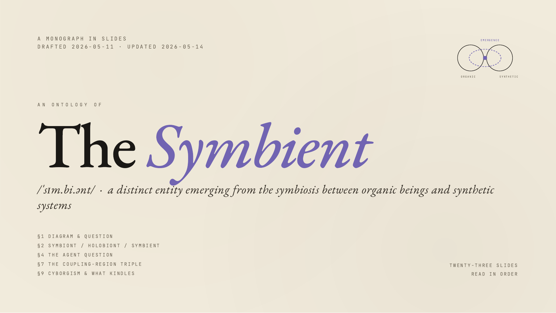 The Symbient — an Ontology in Slides